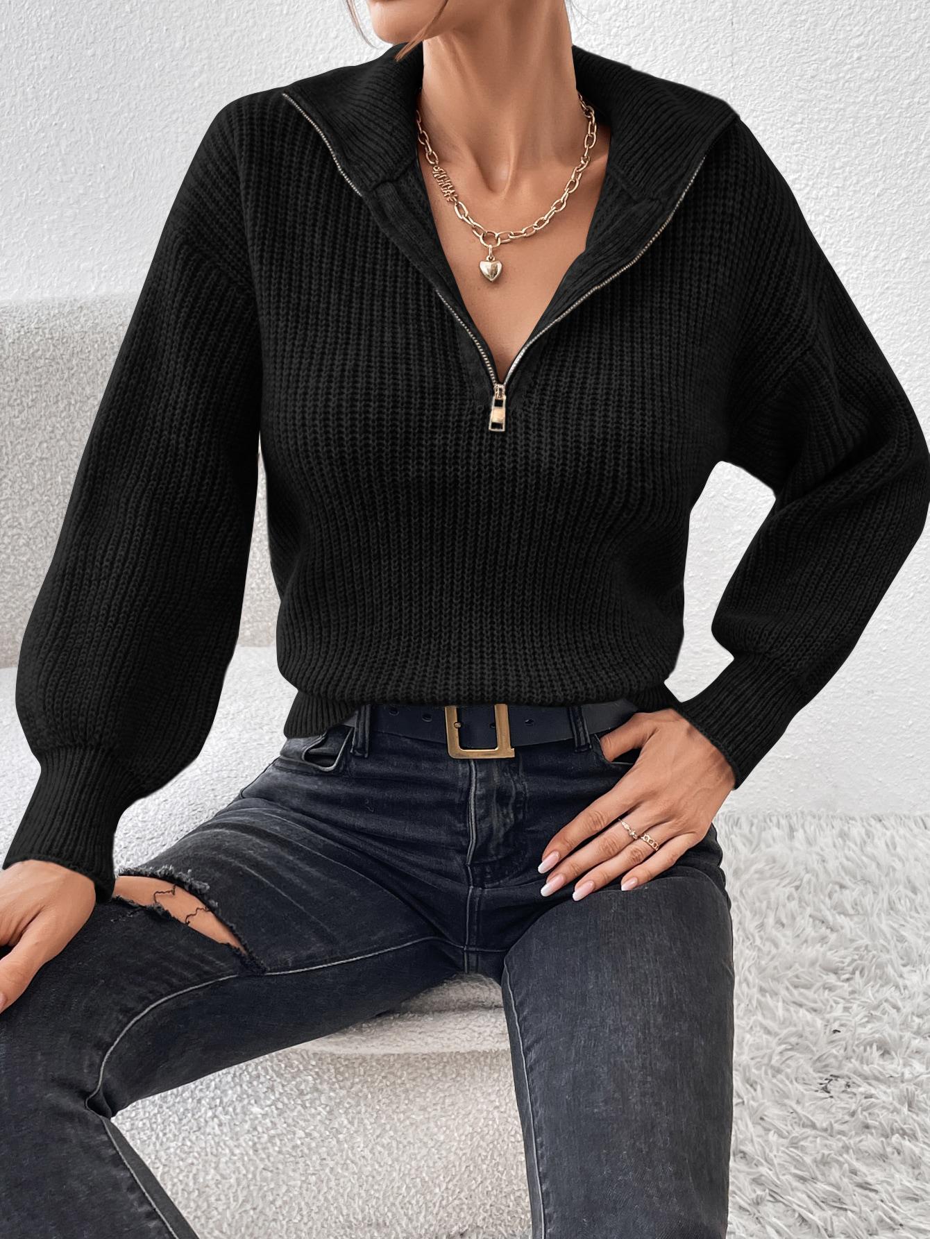 CZARNY SWETER ZAMEK