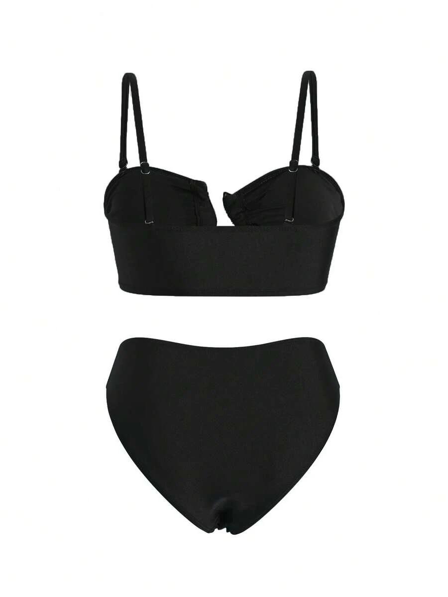 czarna góra od bikini zdobienie