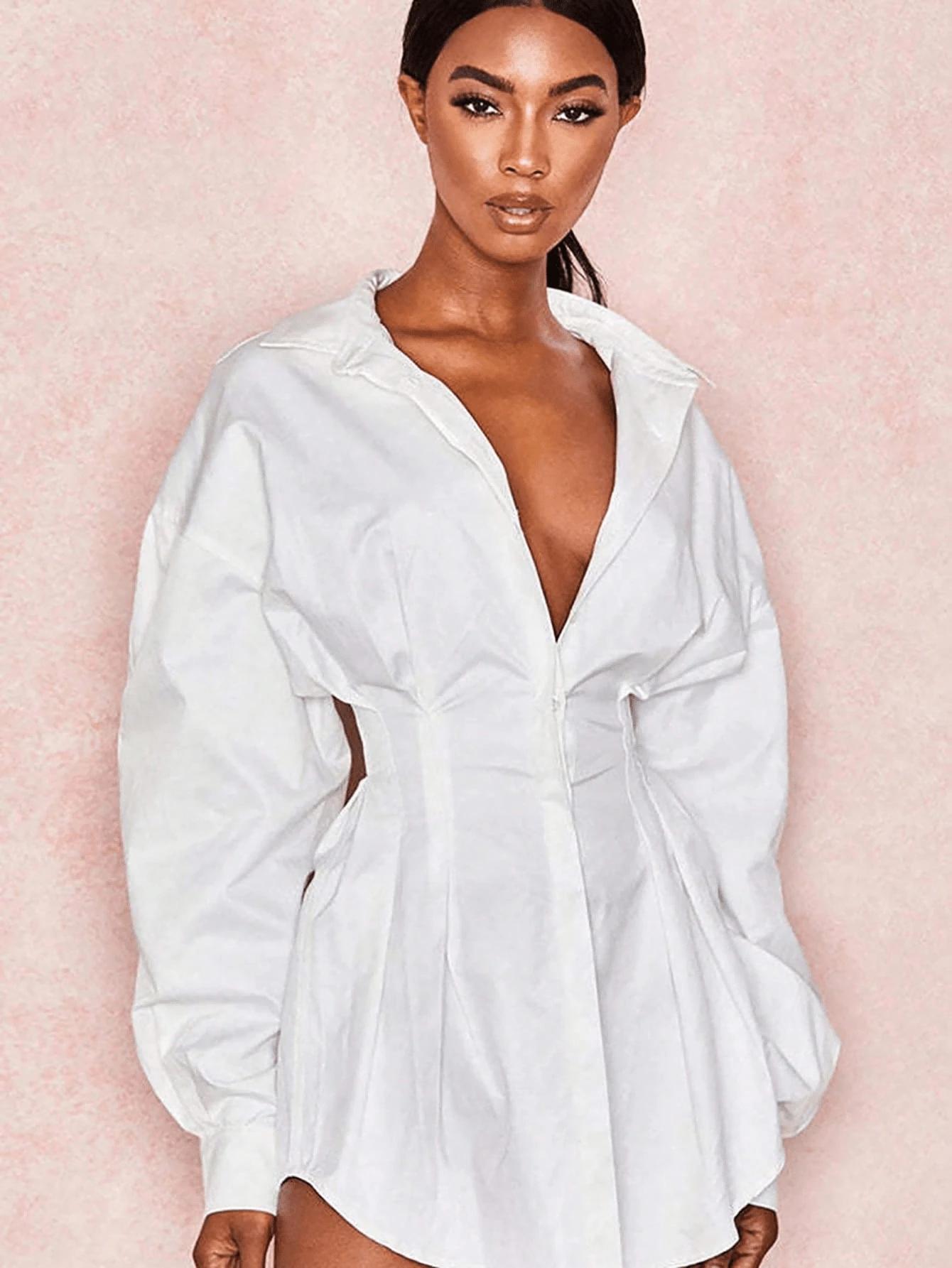 biała bluzka v-neck