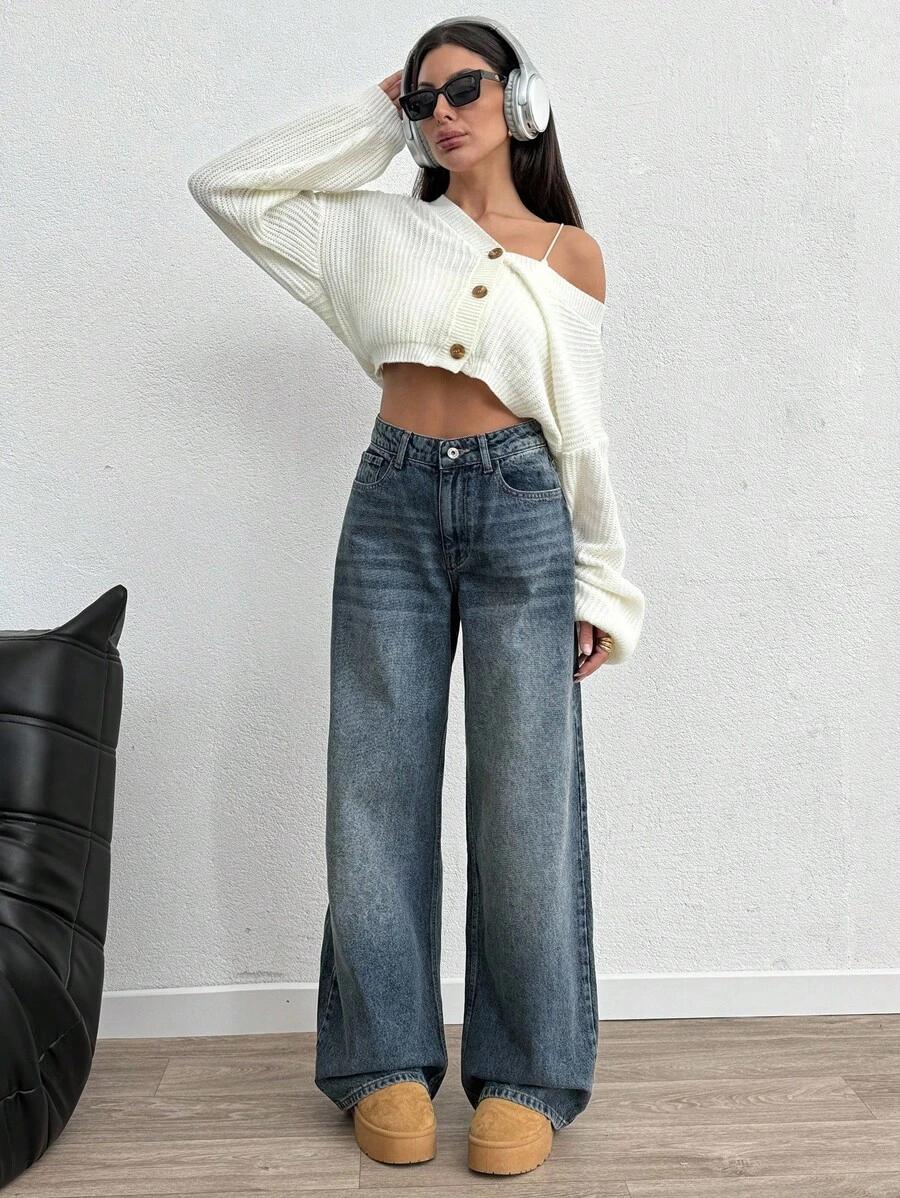 SPODNIE JEANS WYSOKI STAN