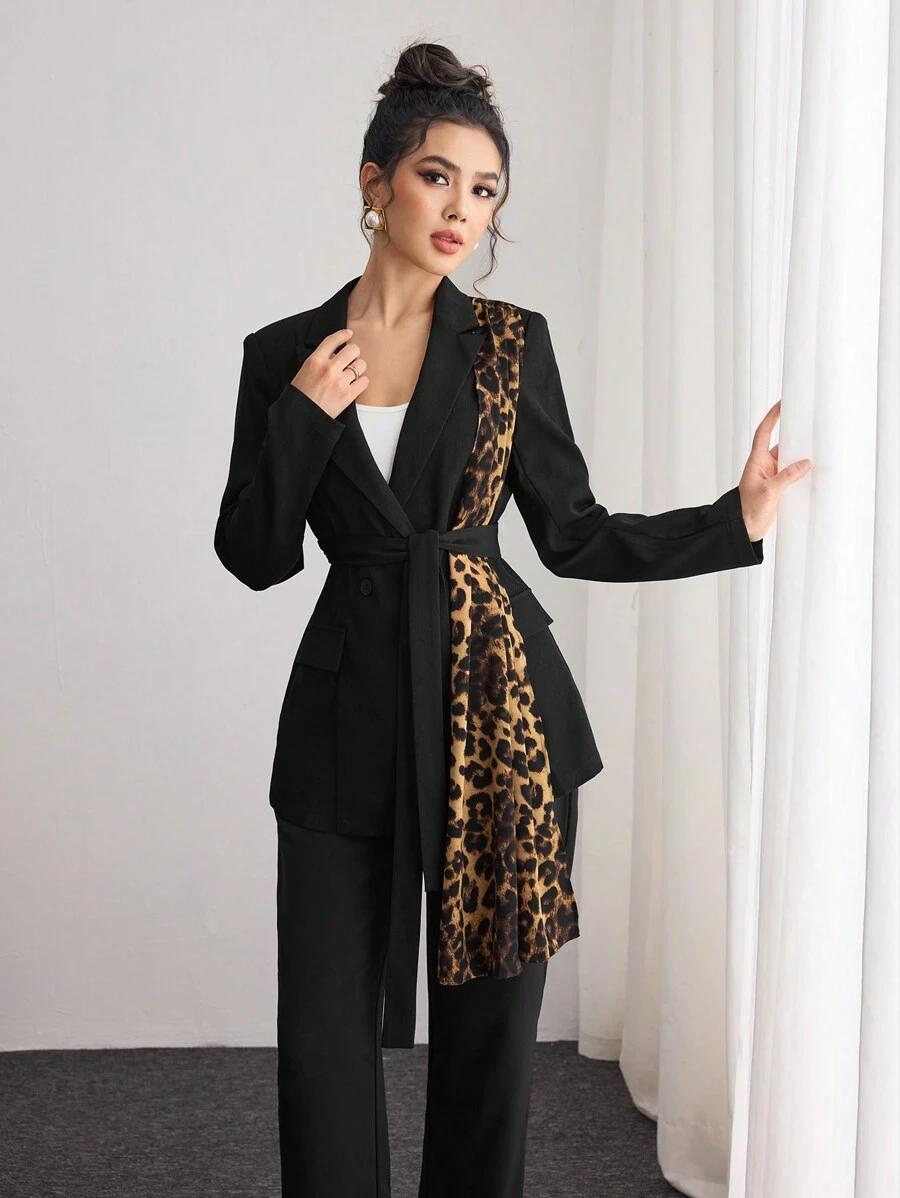 CZARNA MARYNARKA ANIMAL PRINT