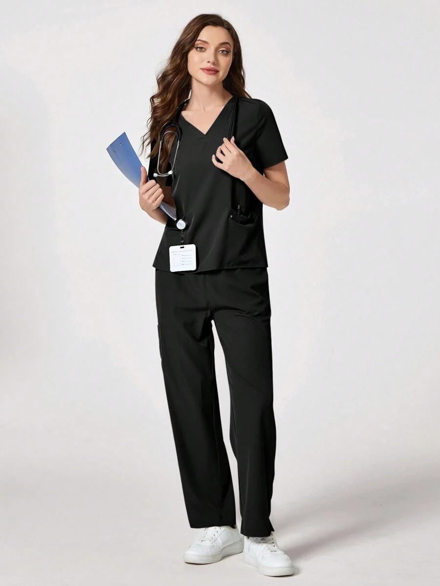 czarna bluzka v-neck