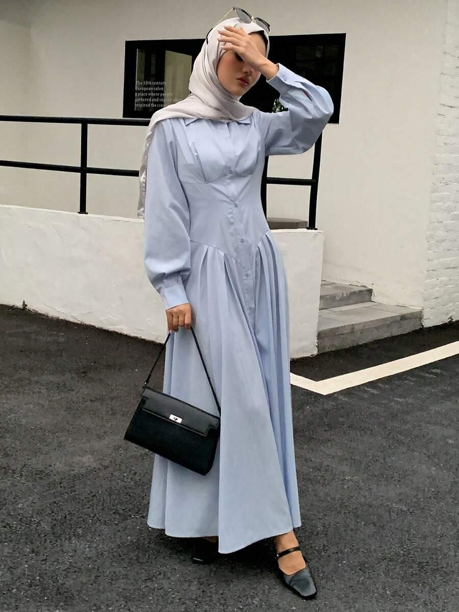 niebieska maxi sukienka