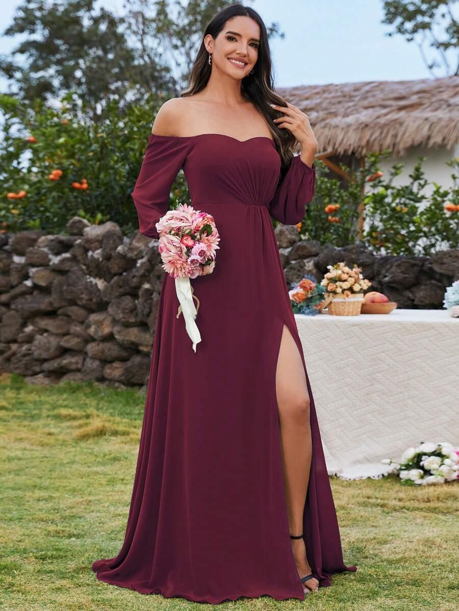 BURGUNDOWA MAXI SUKIENKA