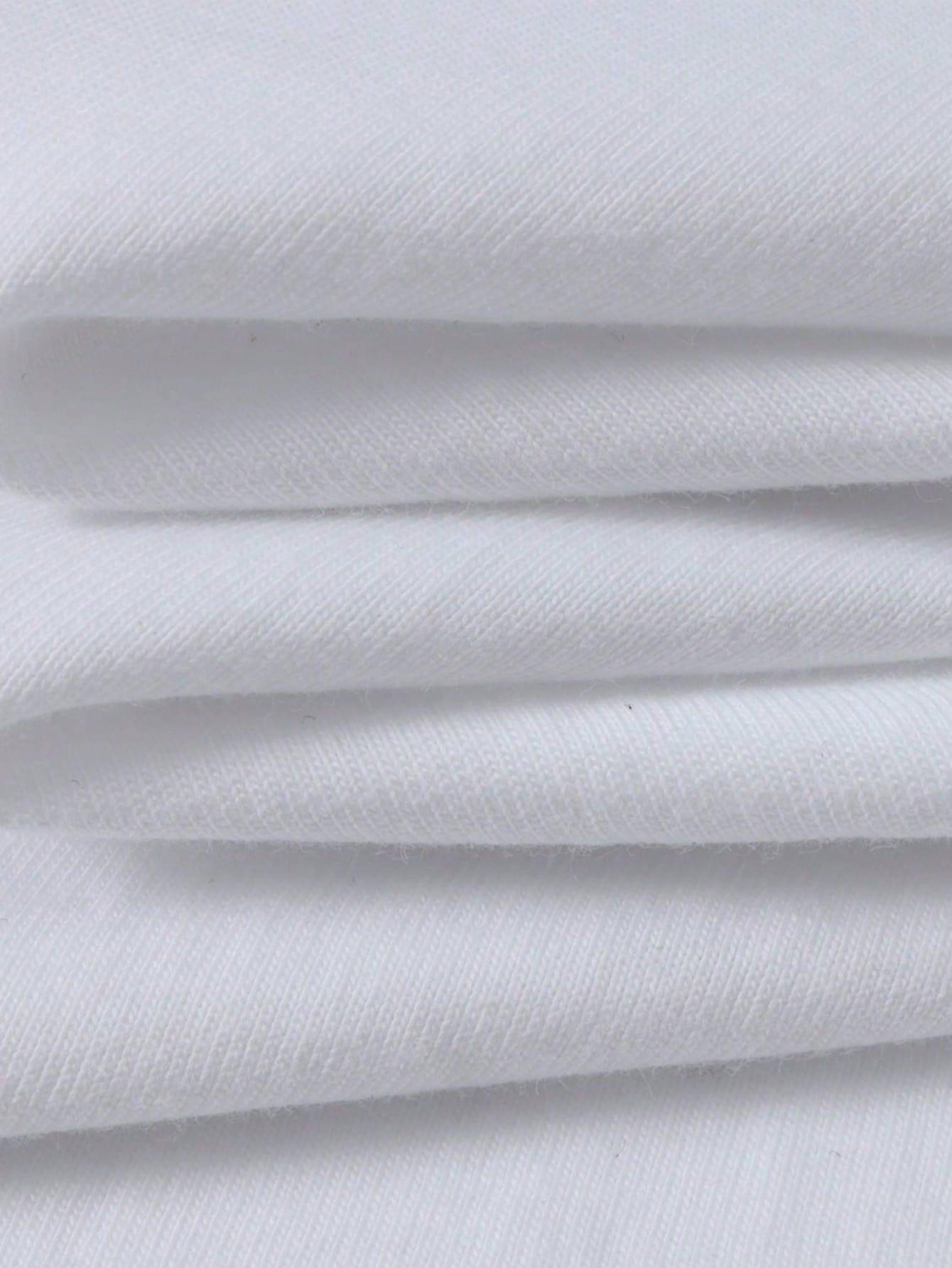 biały t-shirt okrągły dekolt