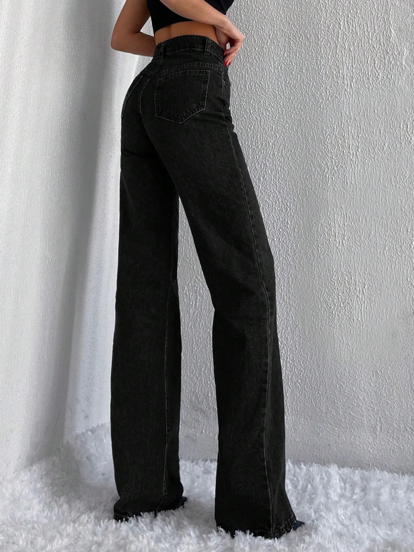 CZARNE SPODNIE JEANS