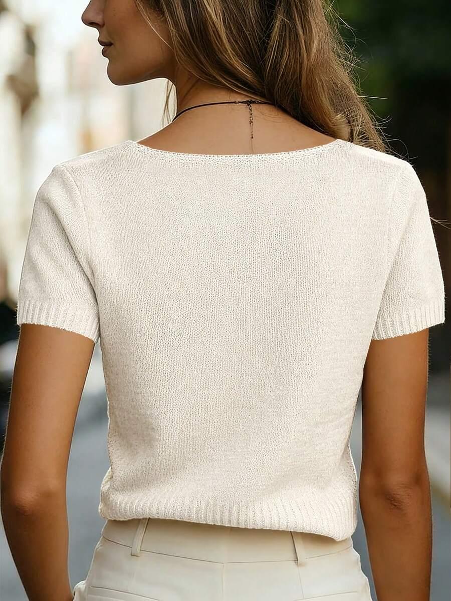 biała bluzka v-neck