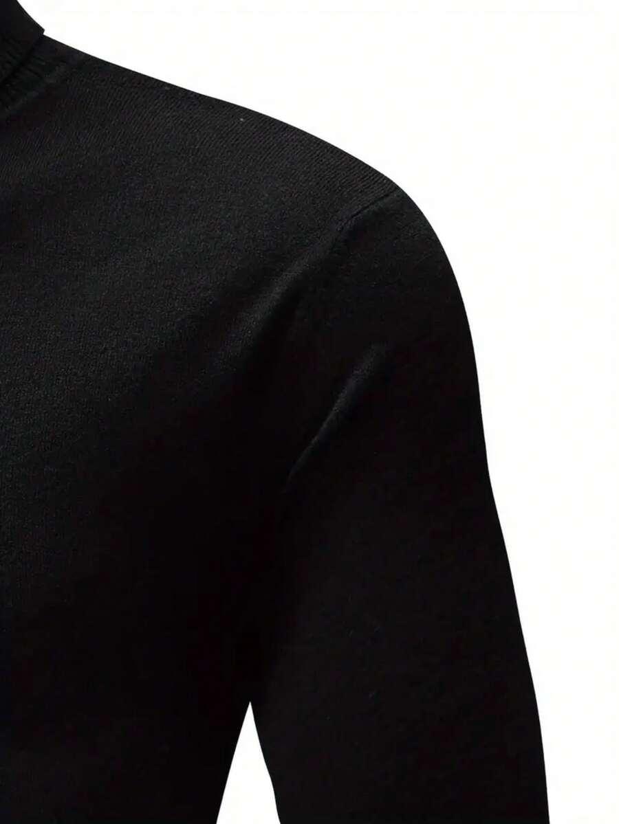 CZARNY DZIANINOWY SWETER