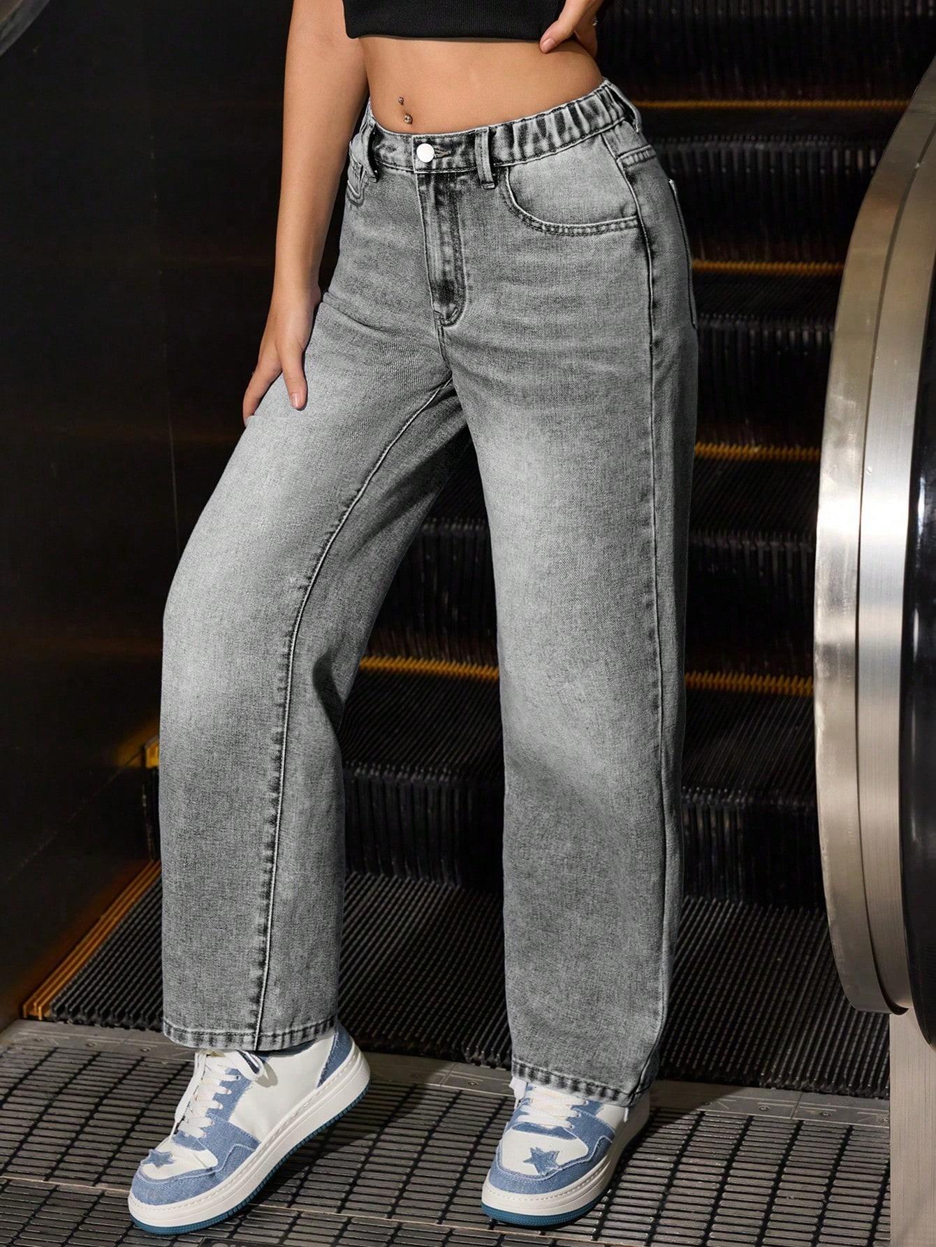 szare spodnie jeans