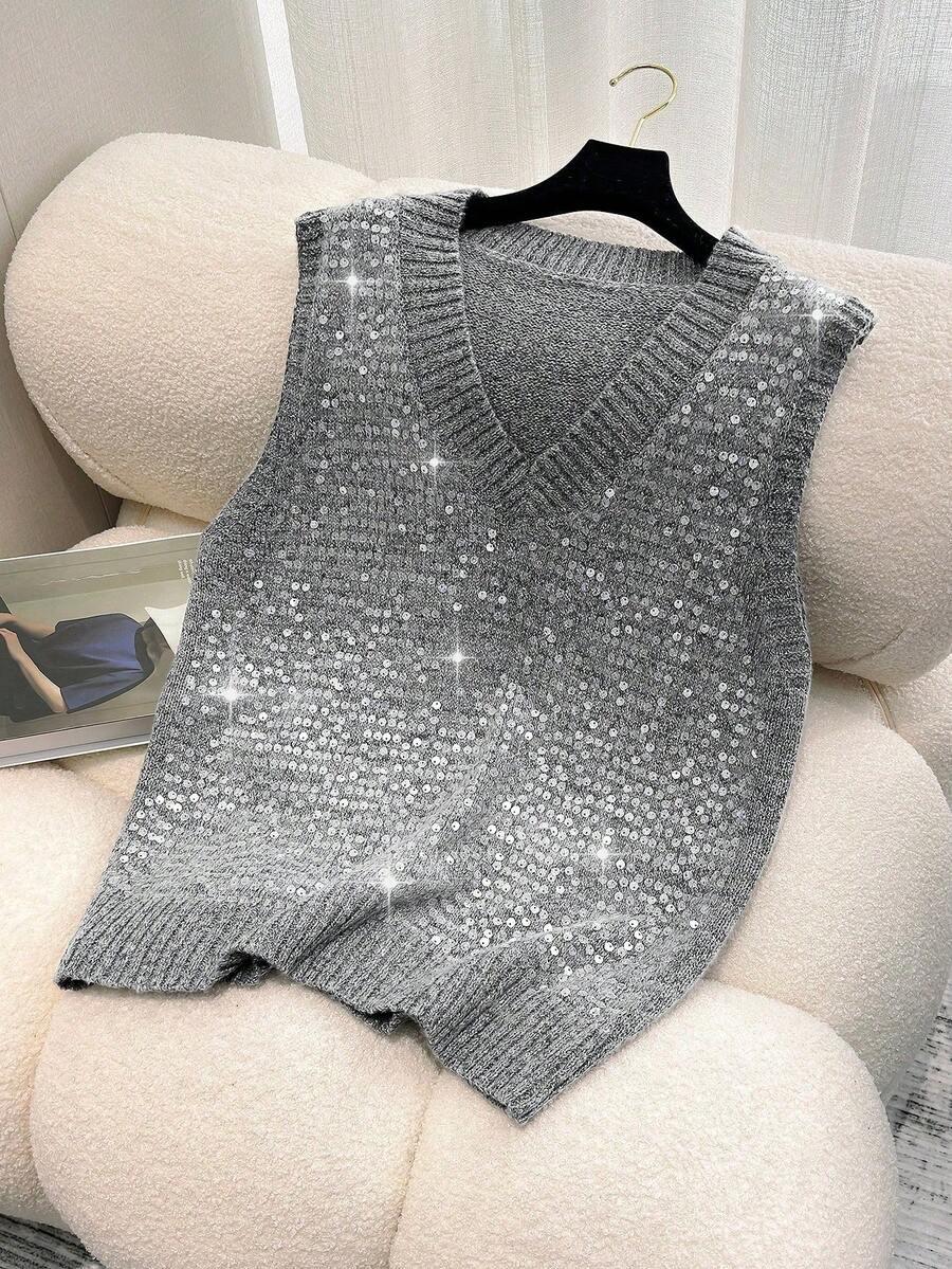 sweter bez rękawów