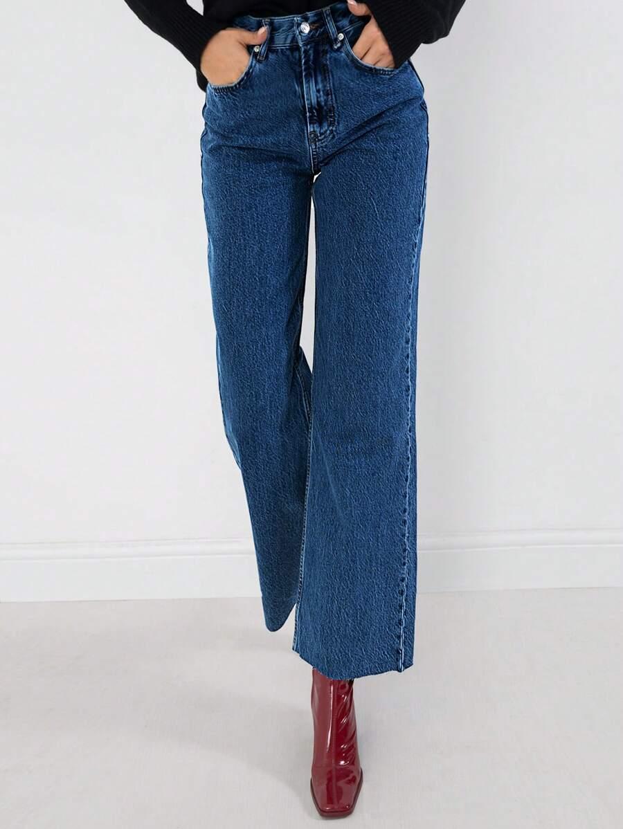  NIEBIESKIE SPODNIE JEANS WYSOKI STAN