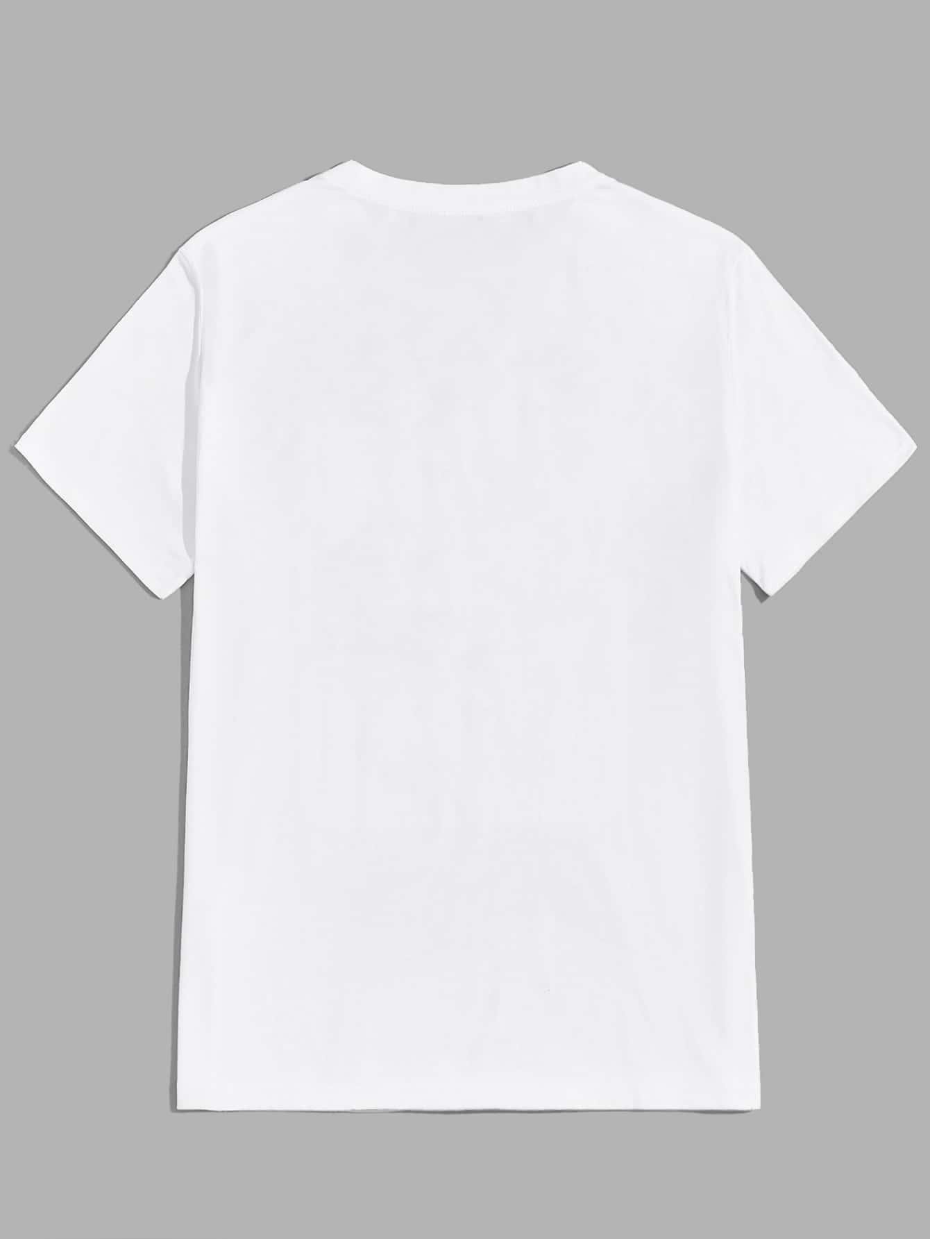 BIAŁY T-SHIRT PRINT