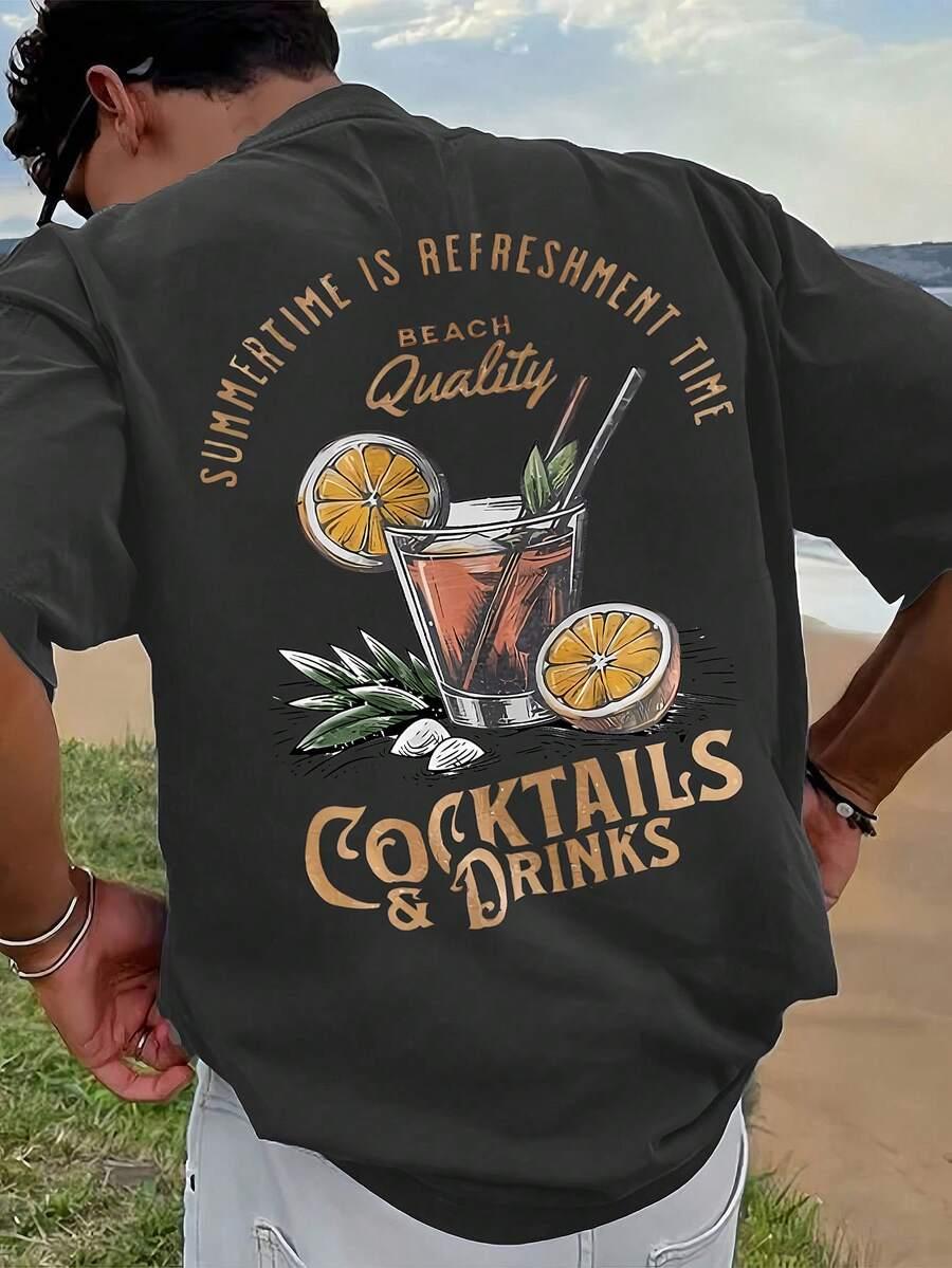 szary t-shirt print