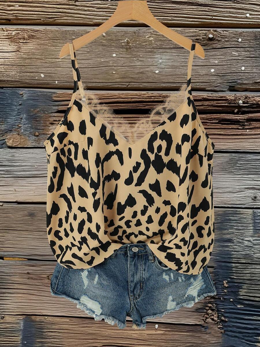 top animal print koronka