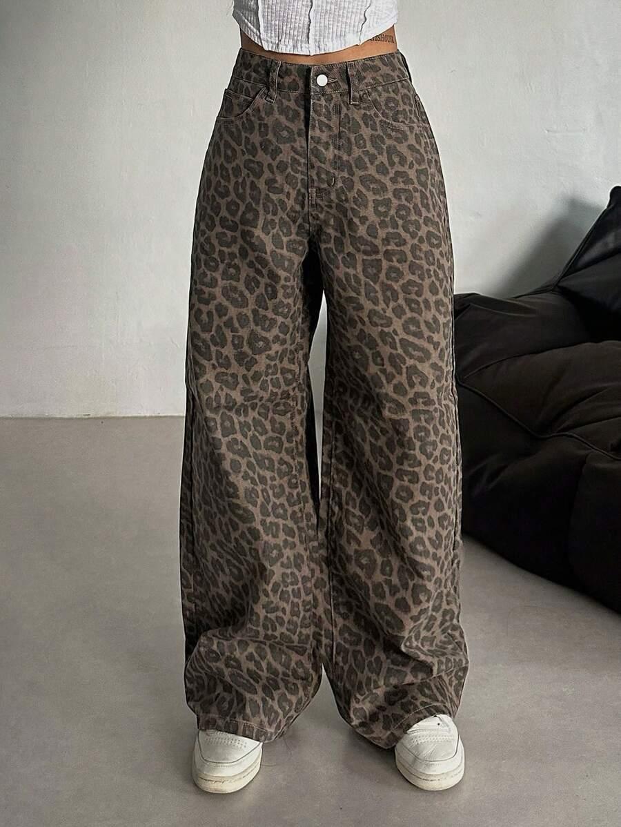 SPODNIE JEANS ANIMAL PRINT 