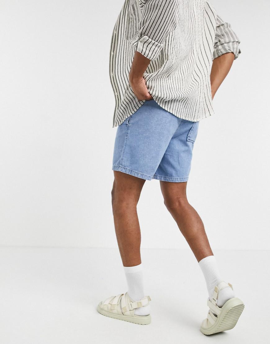 niebieskie spodenki jeans zamek