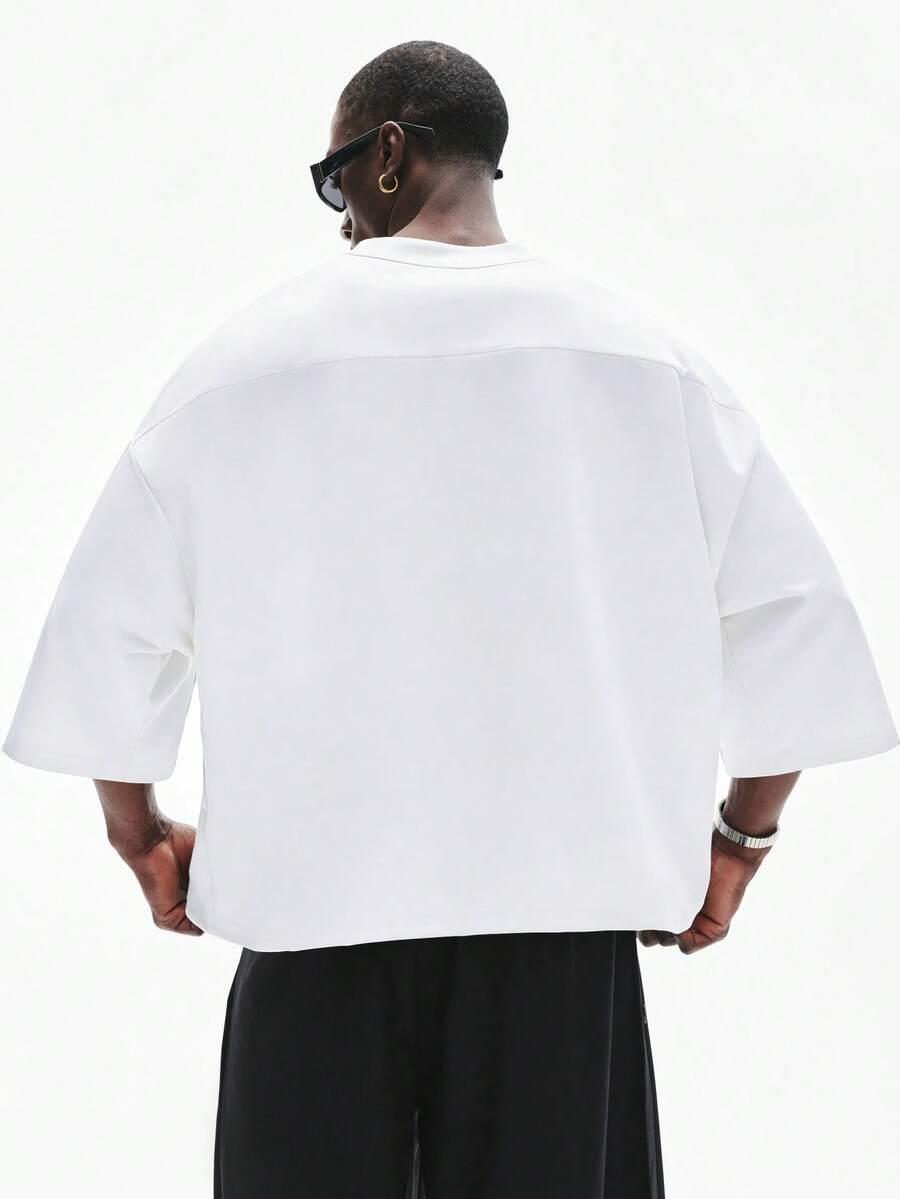 BIAŁY T-SHIRT OKRĄGŁY DEKOLT