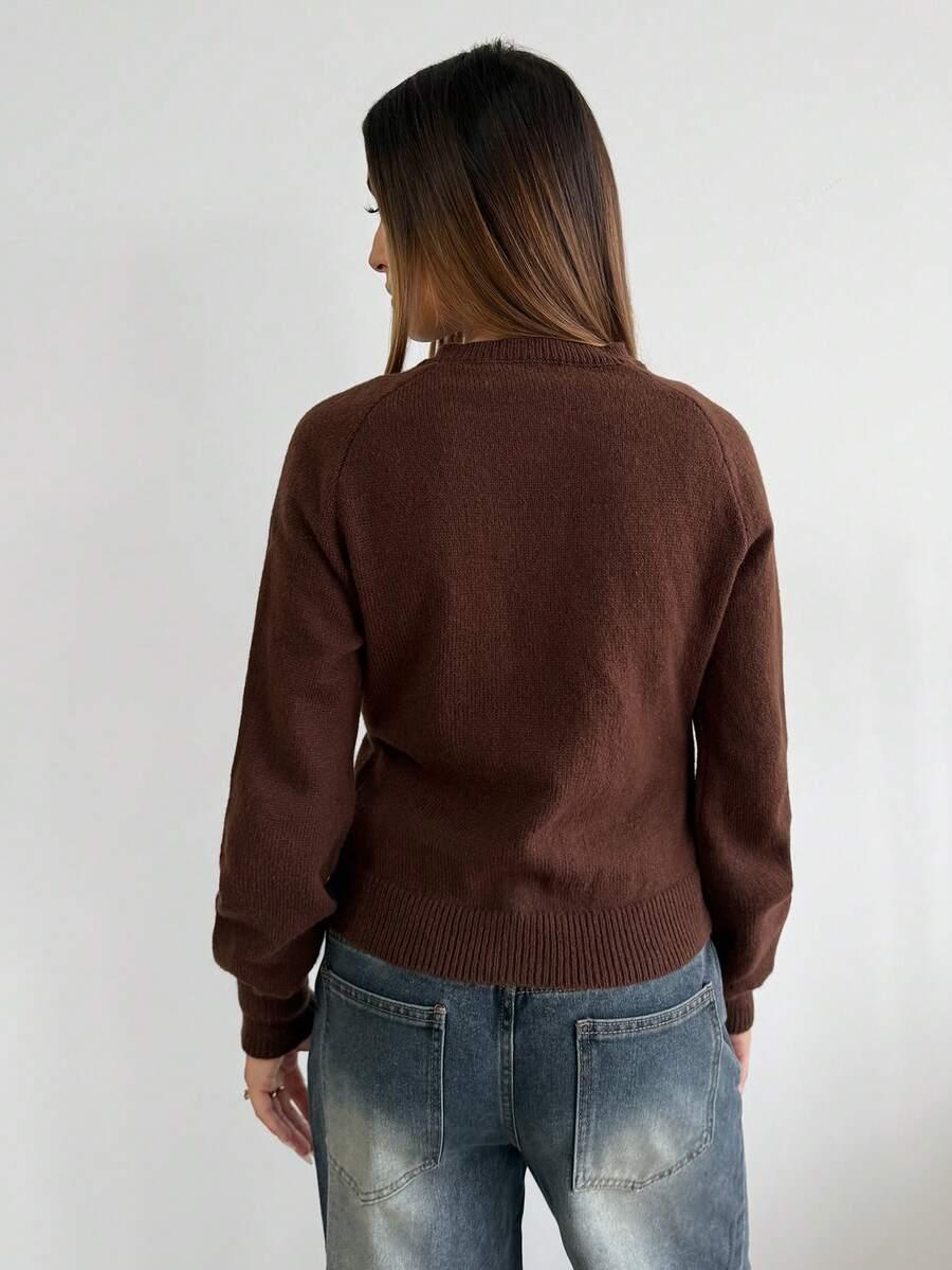 BRĄZOWY SWETER KARDIGAN 