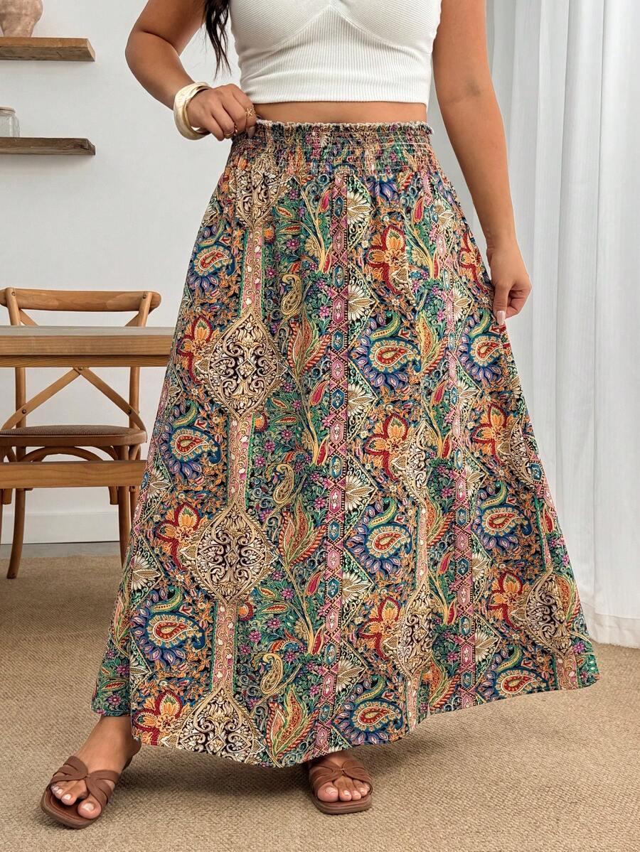 Maxi spódnica print