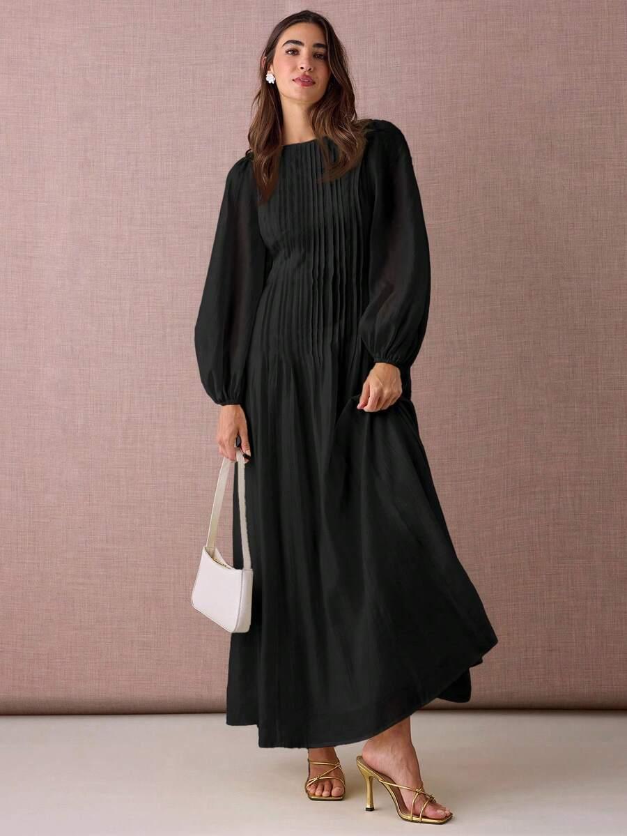 czarna sukienka maxi