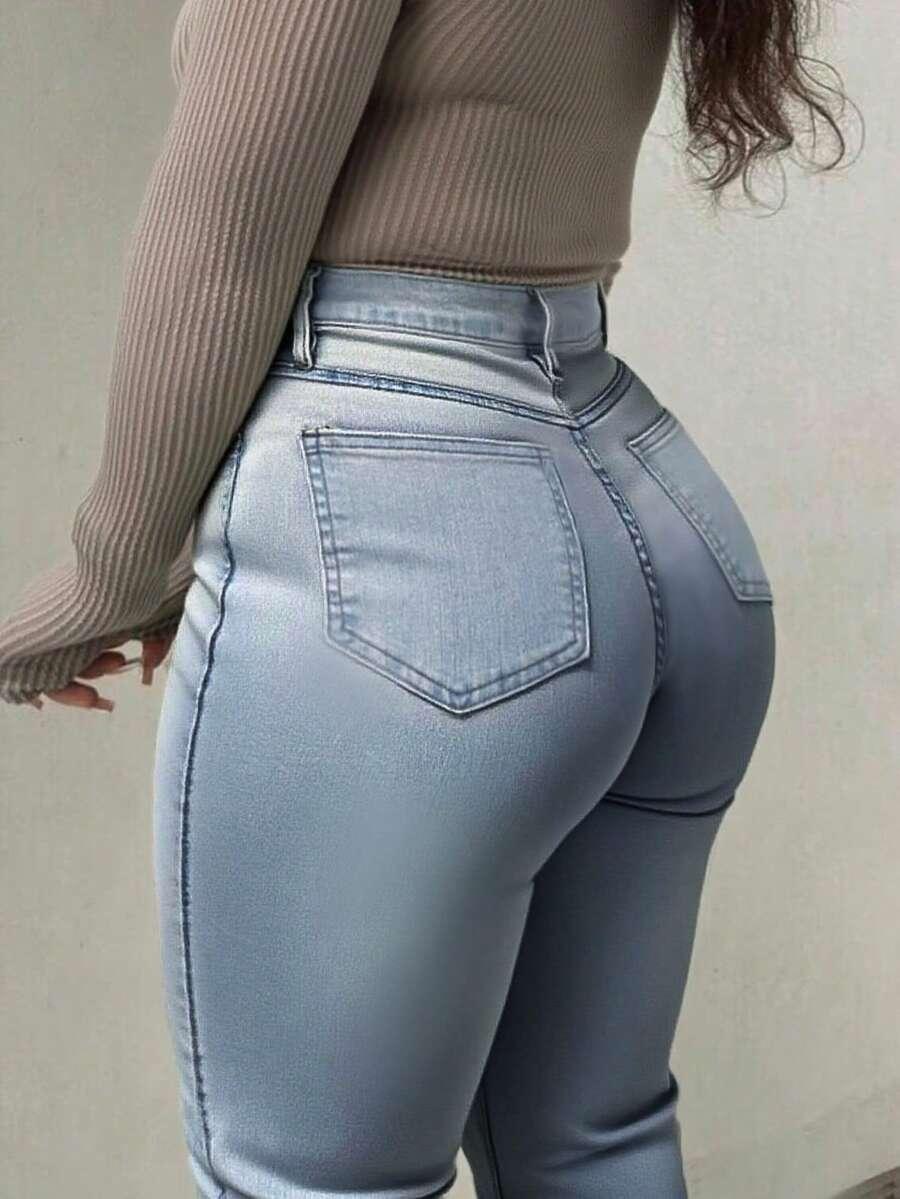 SPODNIE JEANS DZWONY WYSOKI STAN 