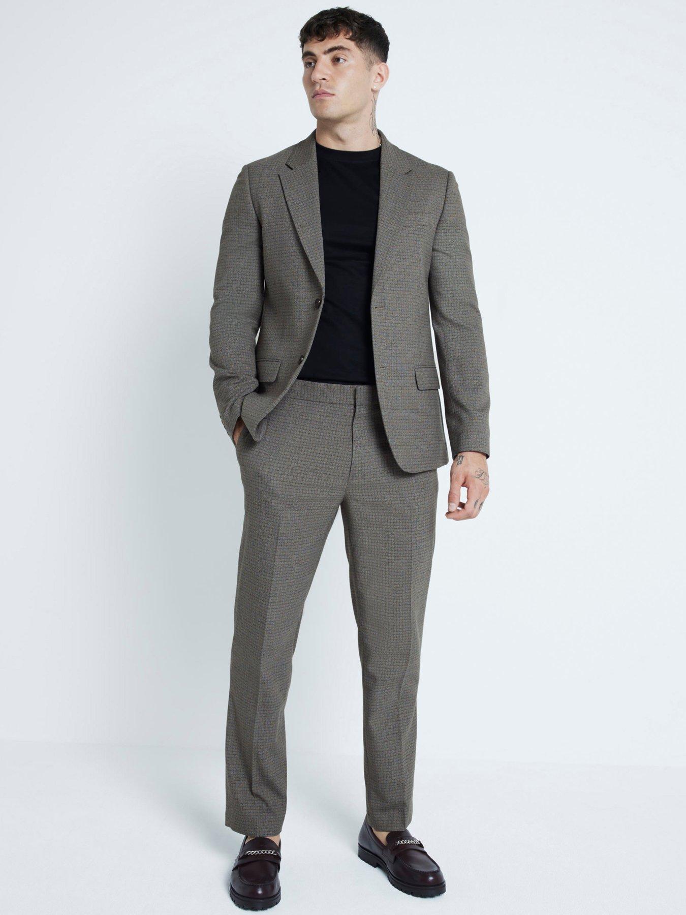 RIVER ISLAND SPODNIE GARNITUROWE SLIM FIT