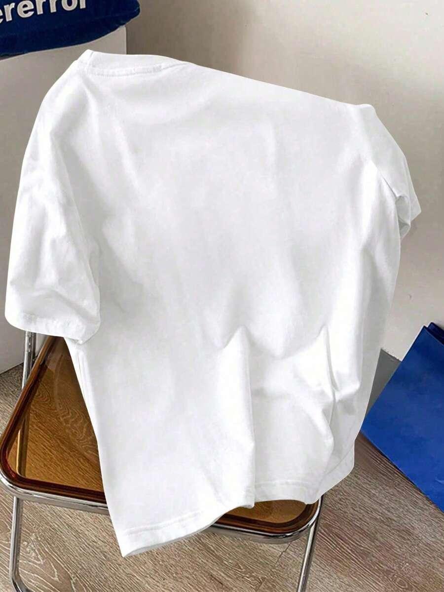 biały t-shirt nadruk