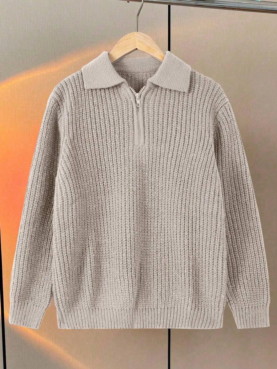 BEŻOWY SWETER ZAMEK