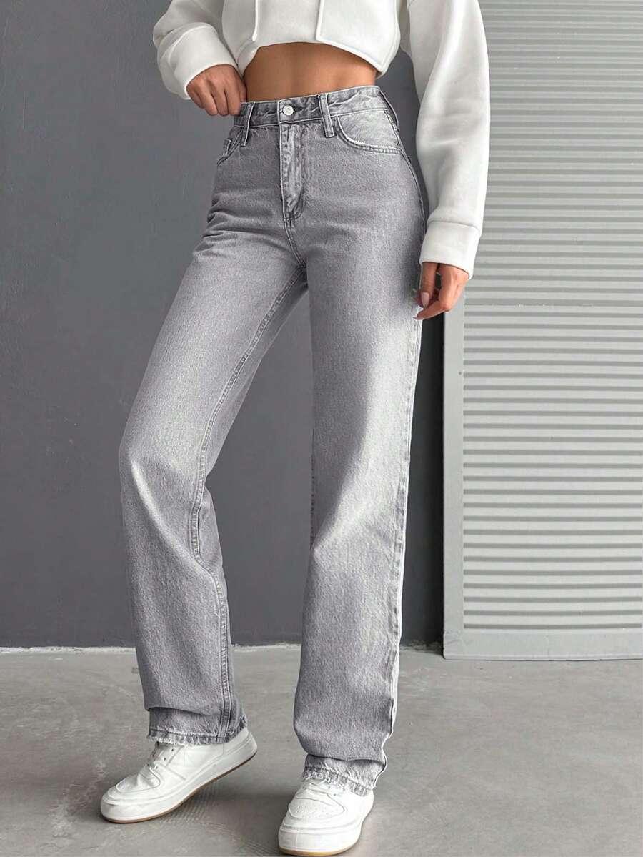 SZARE SPODNIE JEANS