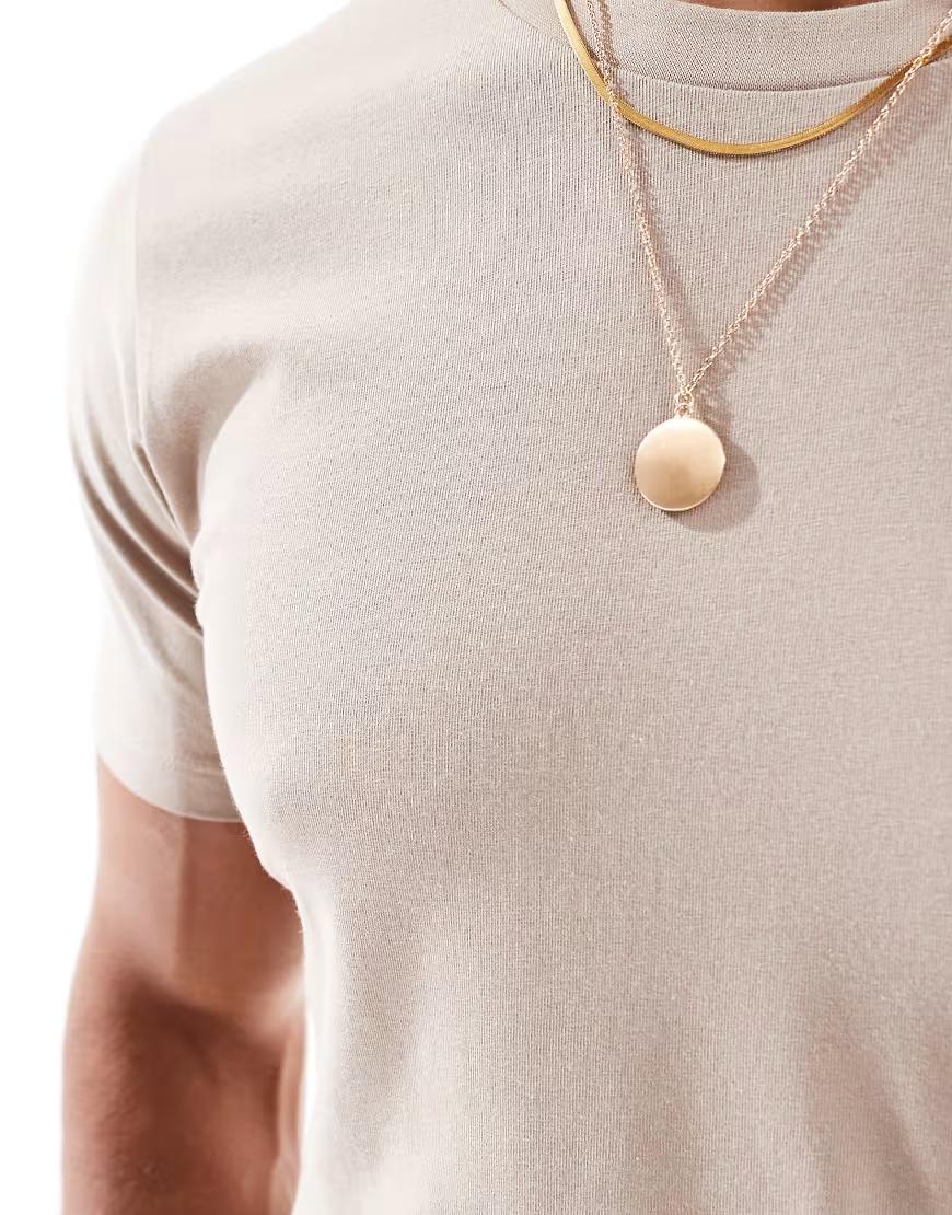 BEŻOWY T-SHIRT BASIC