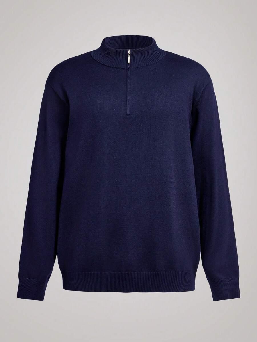 GRANATOWY SWETER ZAMEK