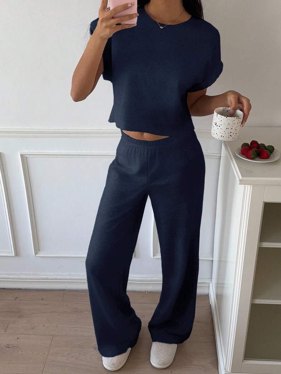 komplet top spodnie