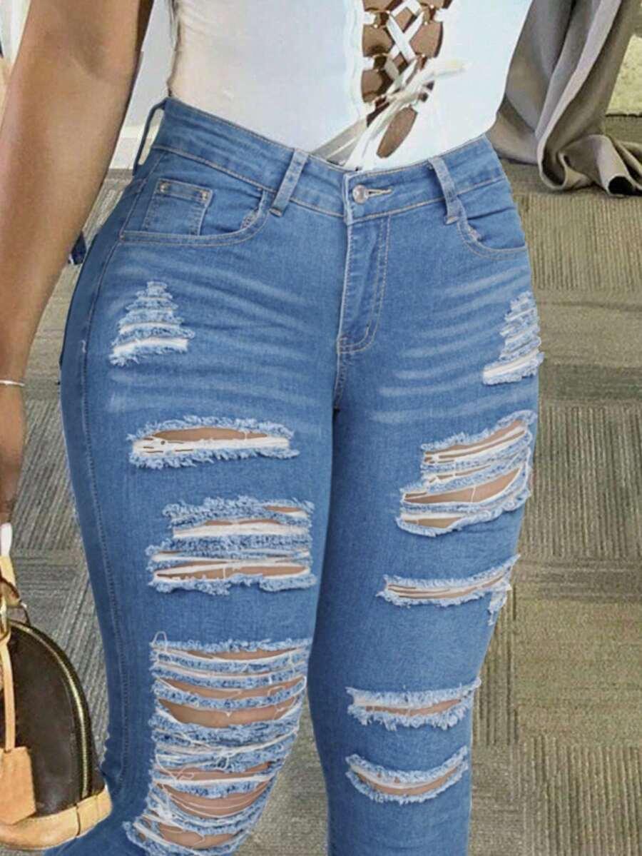 SPODNIE RIPPED JEANS