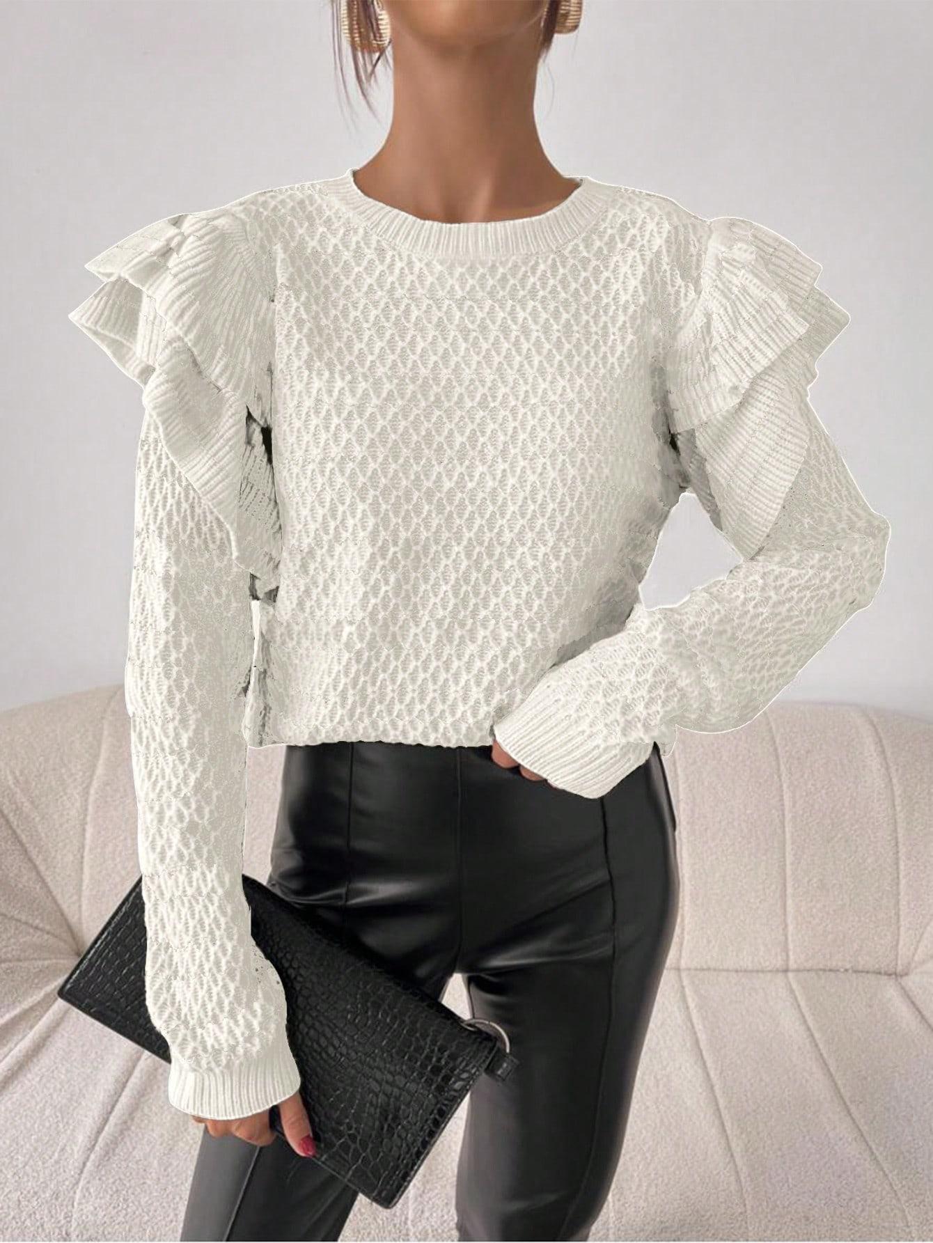 SWETER Z FALBANKAMI 