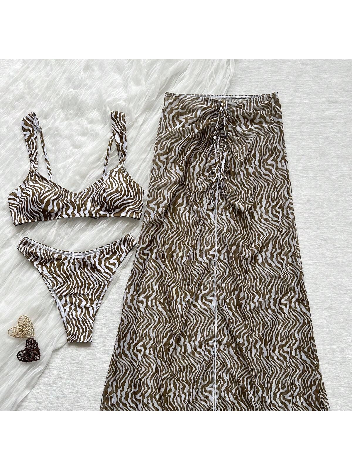 dwuczęściowy strój kąpielowy animal print 