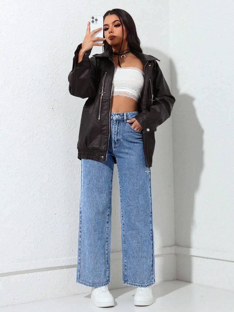 PROSTE SPODNIE JEANS