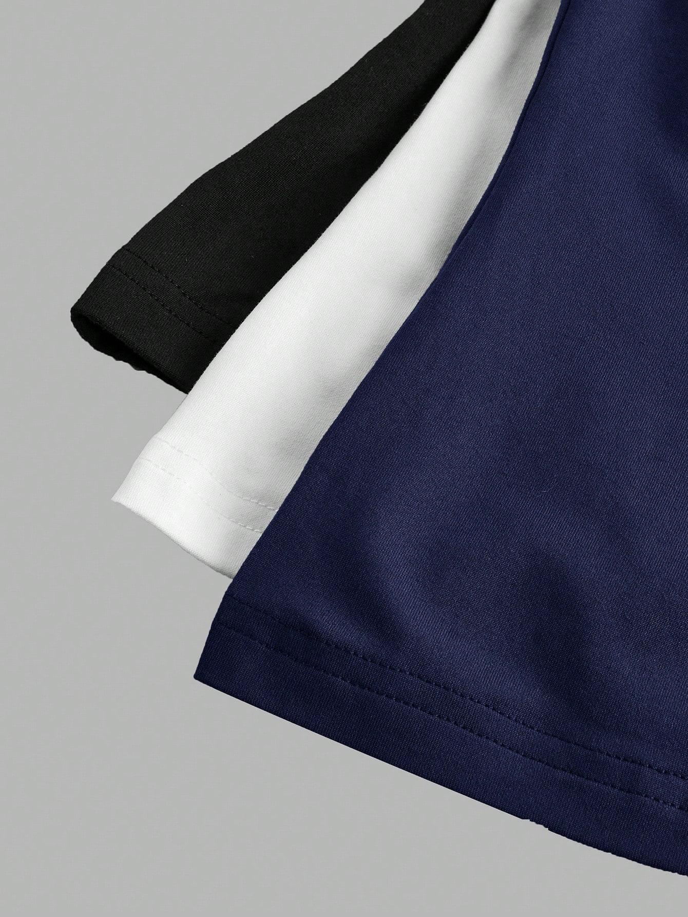 GŁADKI T-SHIRT OKRĄGŁY DEKOLT 3-PACK