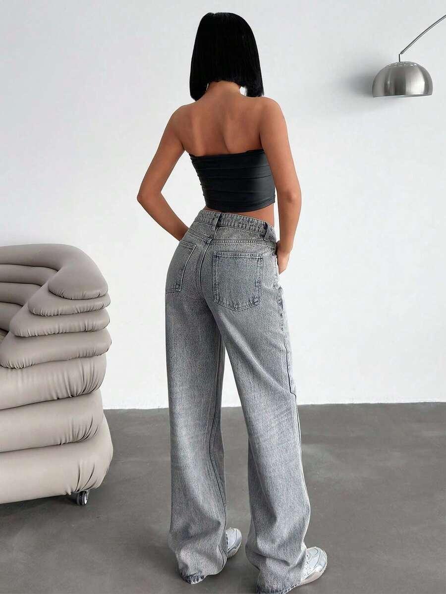 szare spodnie jeans 