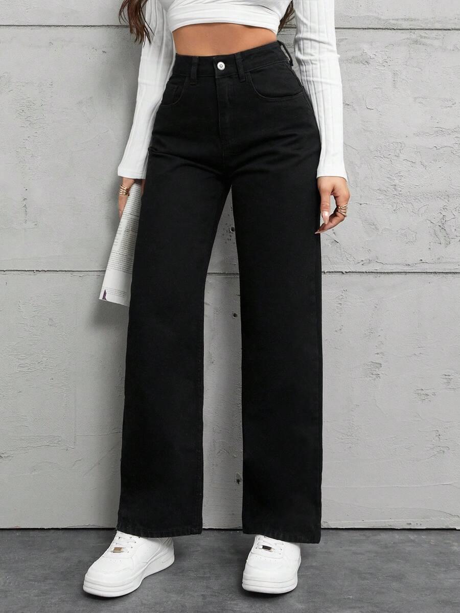 CZARNE SPODNIE JEANS