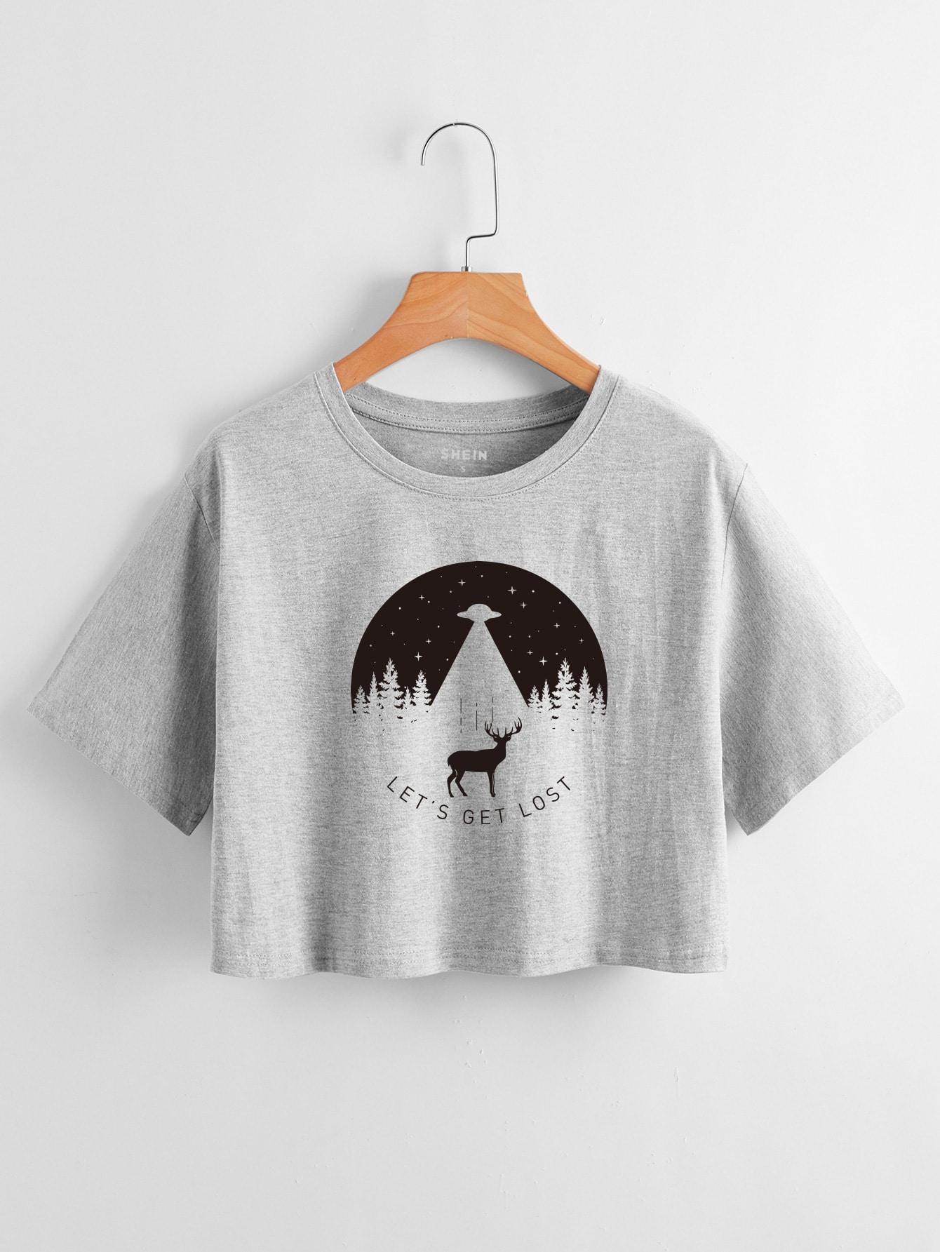 szary top print