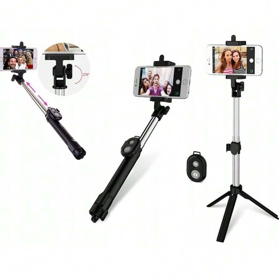 czarny SELFIE stick ZE STATYWEM