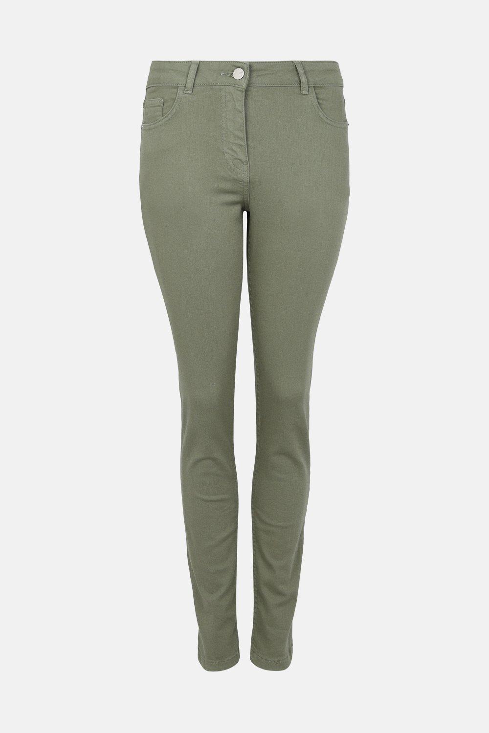 khaki spodnie jeans wysoki stan