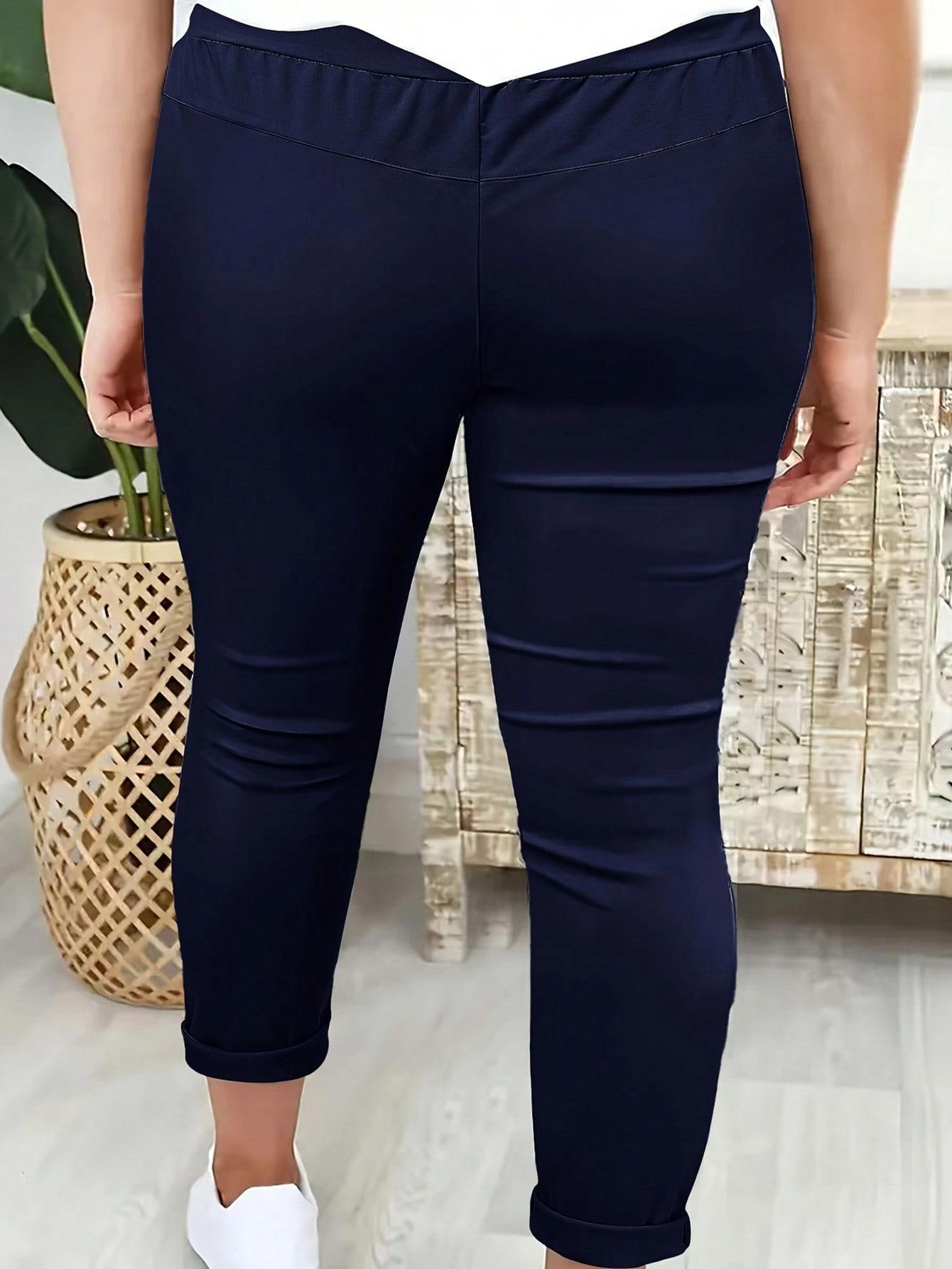 Granatowe spodnie casual