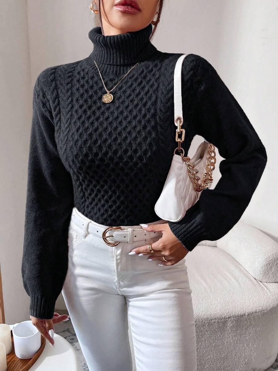 czarny dzianinowy sweter