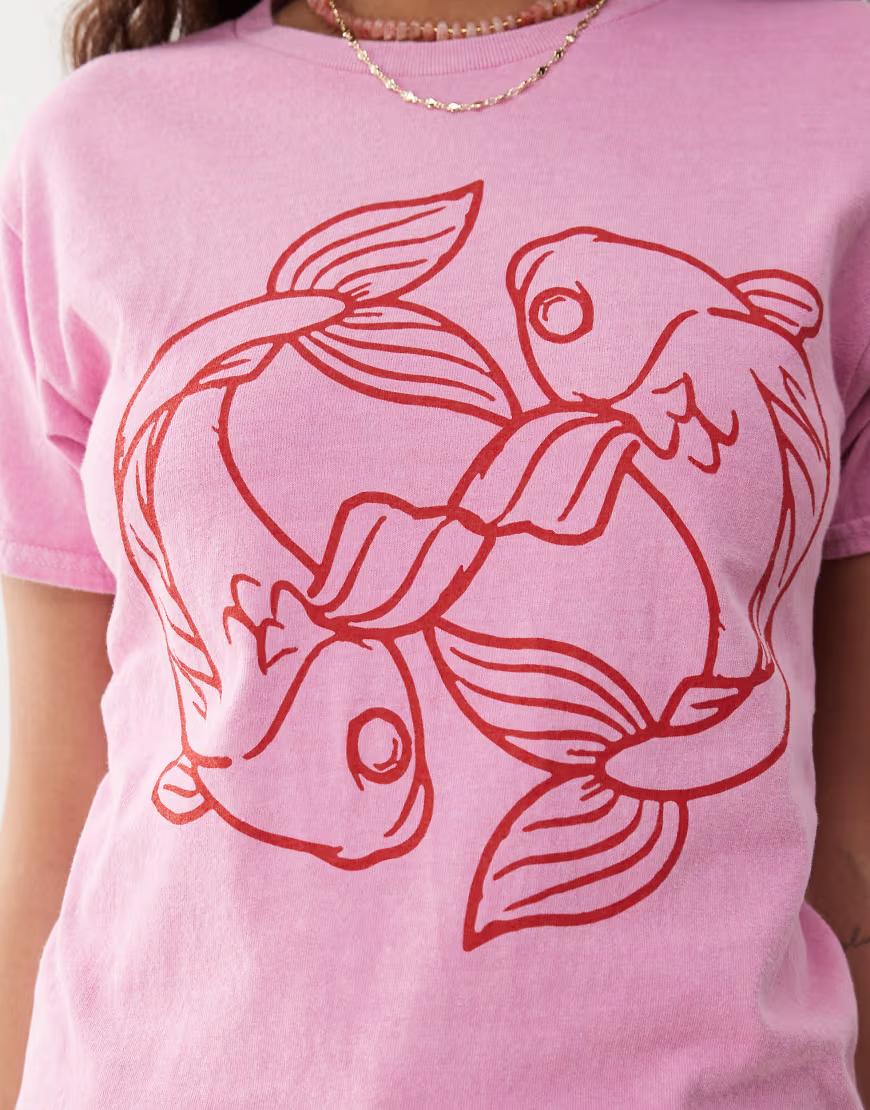 RÓŻOWY T-SHIRT PRINT