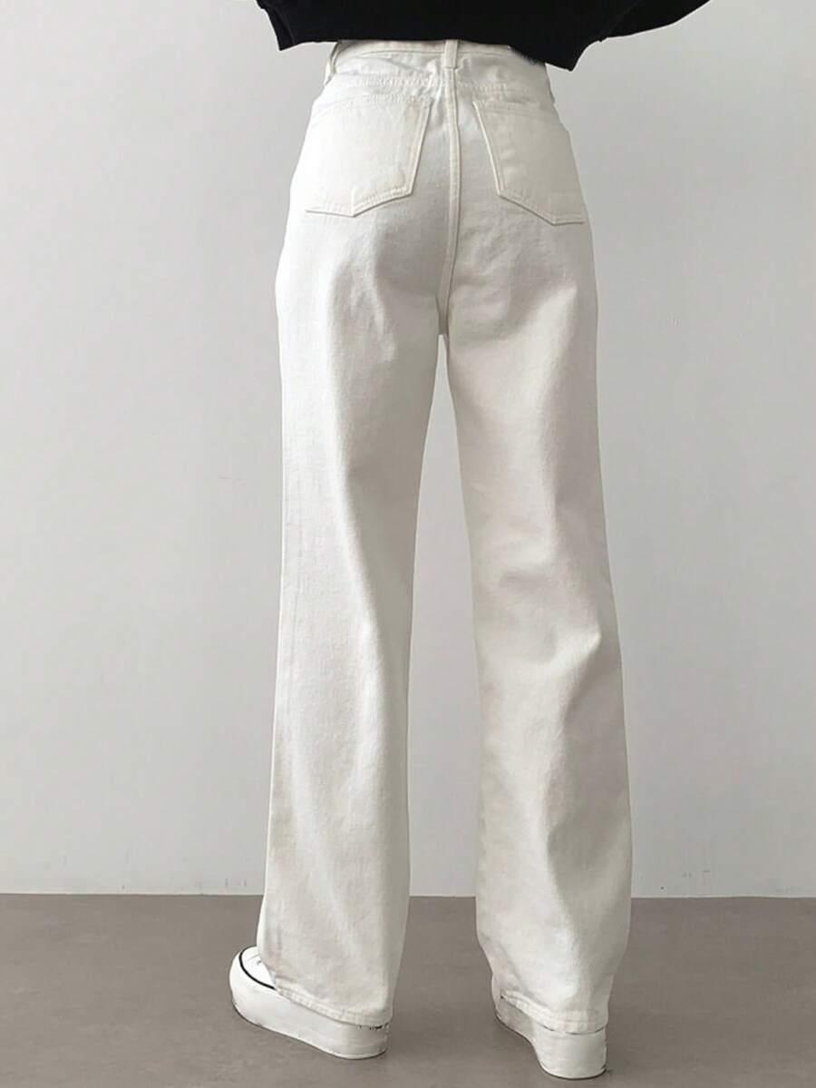 BIAŁE SPODNIE JEANS