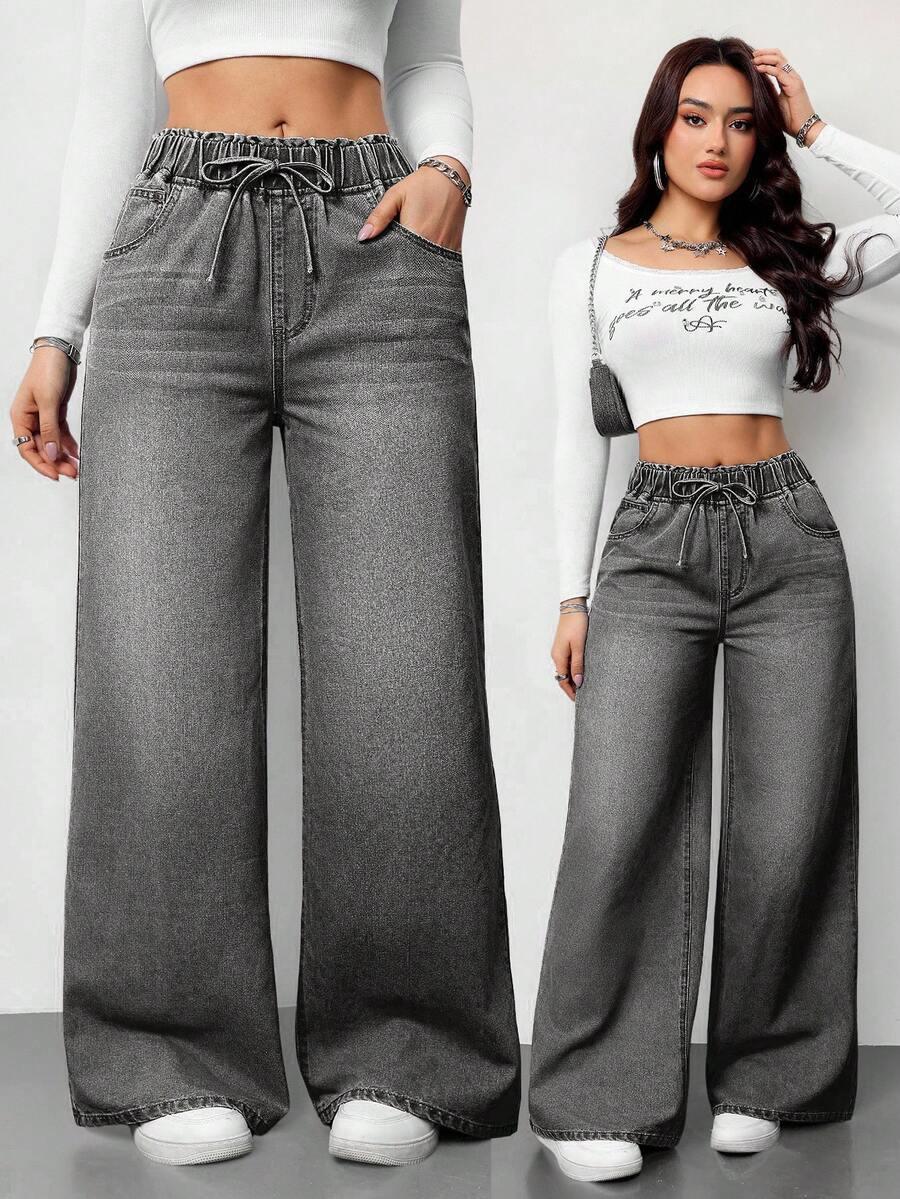 szare spodnie jeans
