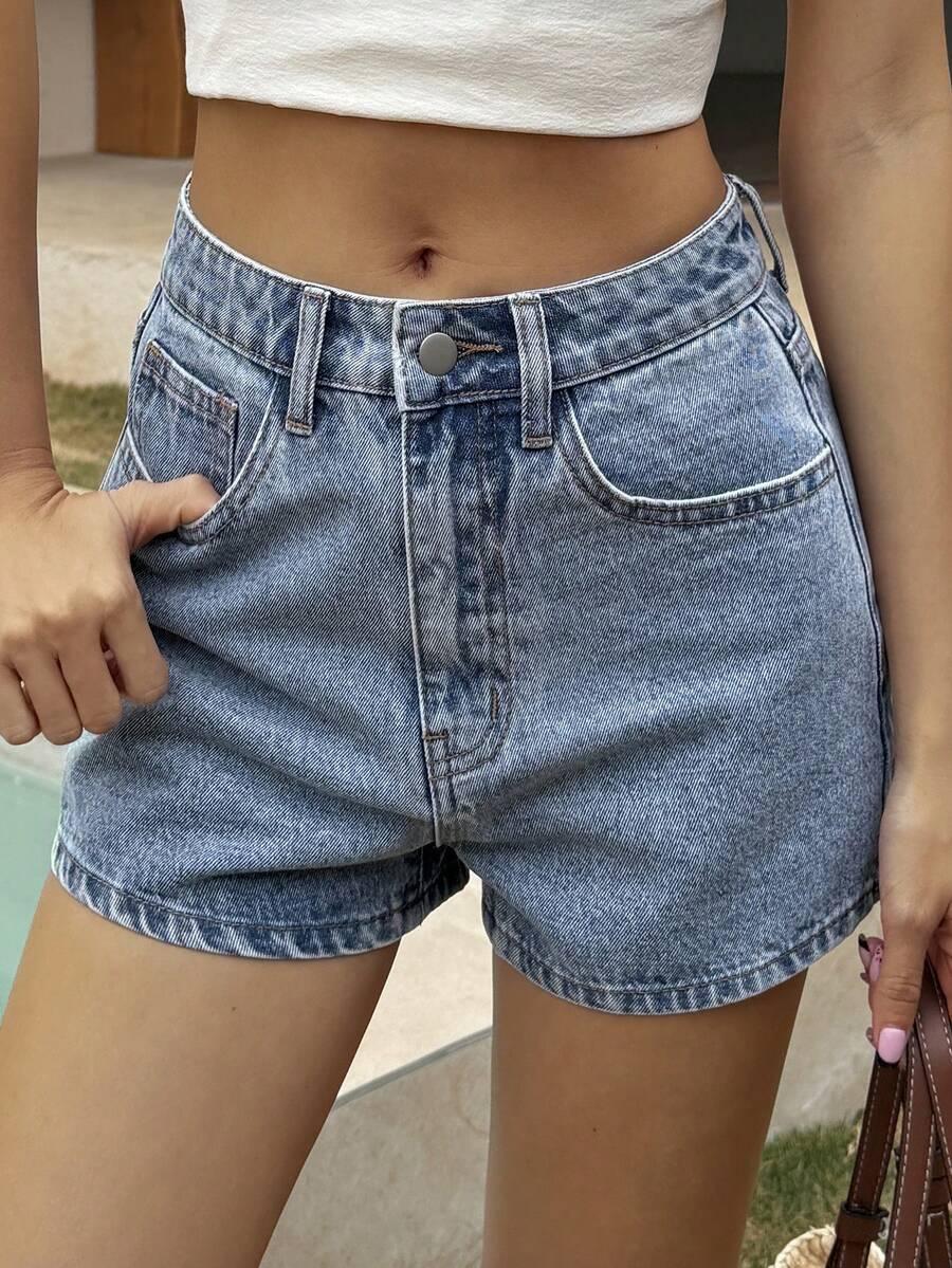 krótkie spodenki jeans kwiaty haft