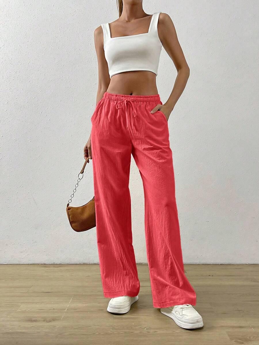 czerwone spodnie casual
