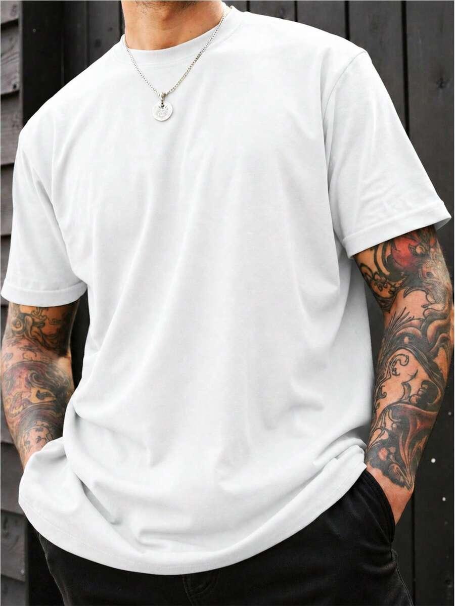 BIAŁY T-SHIRT OKRĄGŁY DEKOLT